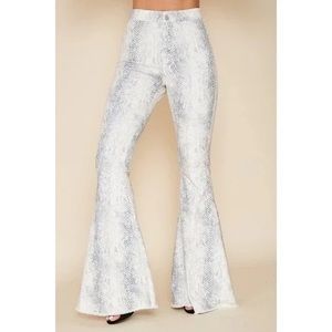 Altar'd state low-mid rise extra flare snake print jeans